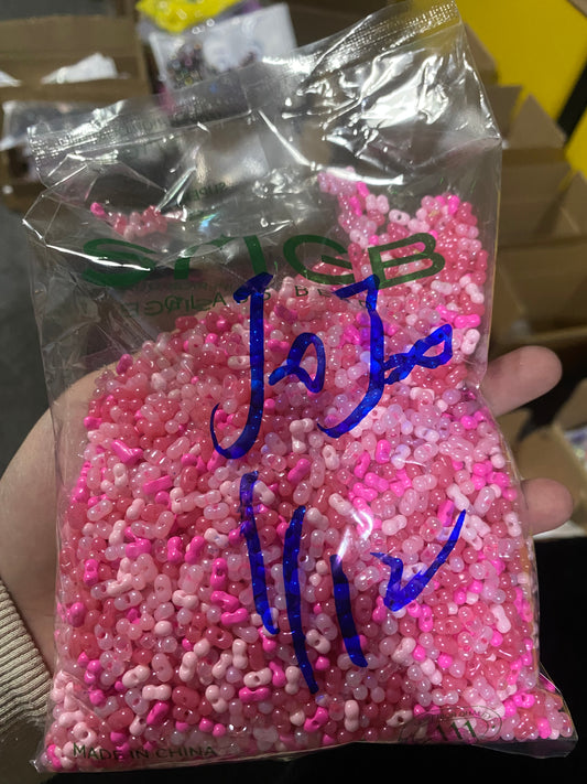 pink color mixed pranut beads seed beads