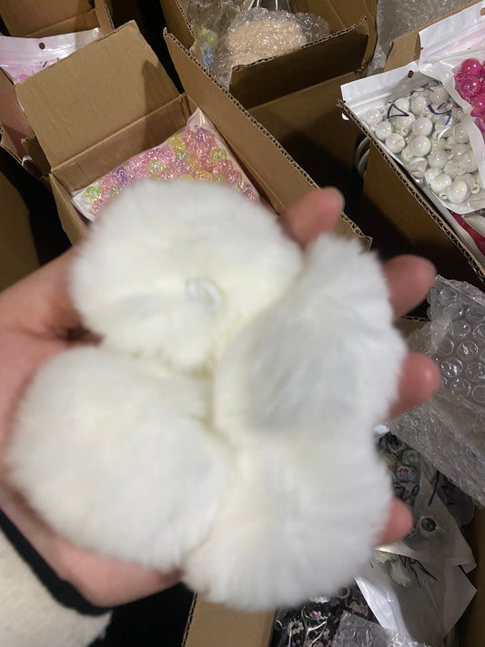 fuzzy ball white cute diy handmade bead